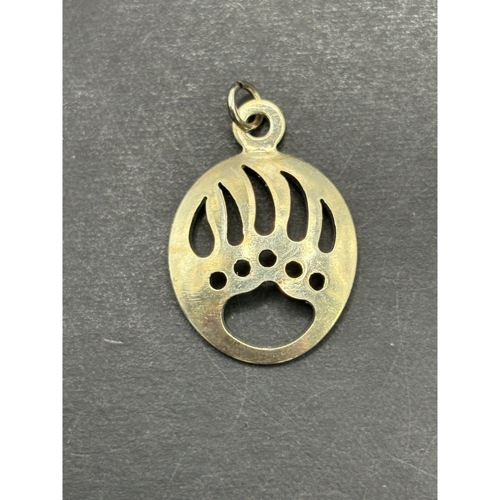 Vintage Sterling Silver Bear Claw Charm Pendant 925 H17